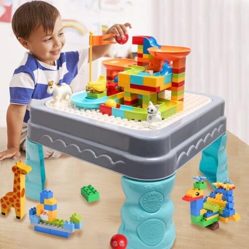 Big Size Compatible Duploed DIY Bricks Building Blocks Multi Functions Table Desk Base Plate Blocks Study Table For Children
