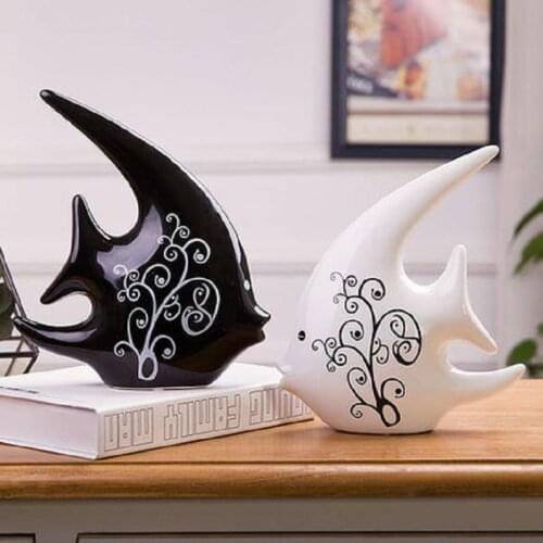 Bouble Couple Kiss Fish Vase Modern Ceramic Furnishing Articles For Living Room Home Decoration Creative gift ornaments