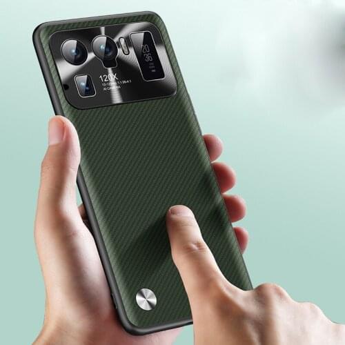 For Xiaomi Mi 11 Pro Mi11 Ultra Case luxury PU Leather Matte Carbon fiber protective Back Cover Case For Xiaomi mi 11 Lite 11Pro