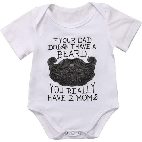 New Born Baby Clothes Cute Moustache Printing Bodysuits For Baby Boys Girls Outfits Set Beard Baby Kids Clothes Infant Outfit