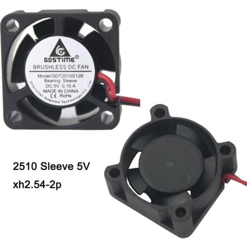 Gdstime 25mm 5V 25x25x10mm Cooling Fan DC Brushless 2510 sleeve bearing Heatsink fan
