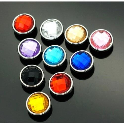 Hot sale 10pcs mixed beauty Round colorful Multi-faceted crystal 12MM snap buttons fit DIY 12mm snap jewelry NS5011