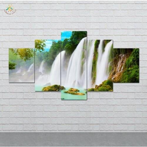 HD Printed 5 Pieces/set great waterfall Canvas Art HD Printed Canvas Painting Wall Picture Cuadros Art Prints On Canvas