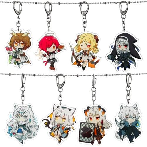 Game Arknights Eyjafjalla Cartoon Acrylic Keychain Silence Ptilopsis Pramanix Exusiai Cute Funny Pendant Keyrings Llaveros Gifts