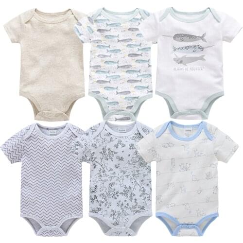 Toddler Baby Boys Bodysuits Bebe Fille Unisex One Piece 6PCS Infant Baby Girls Onesies 0-12M Newborn 100% Cotton Roupas de bebe