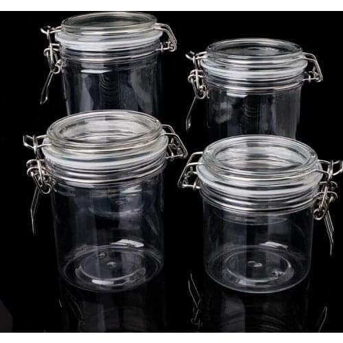 PETP Food Storage Milk Powder Box Clamp Lid Air Tight Sealed Locking Jar Kitchen