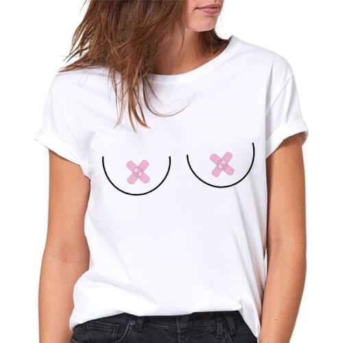 Summer T-shirts 2021 Funny Chest print tshirts harajuku Graphic t shirt Top Women Clothing Short Sleeve Female T-shirt Plus Size