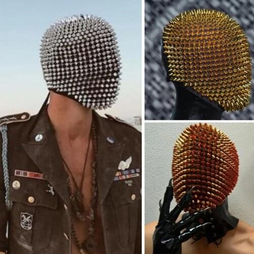 Halloween Rivet Mask Nail Rivet Headgear Horror Funny Costume Props