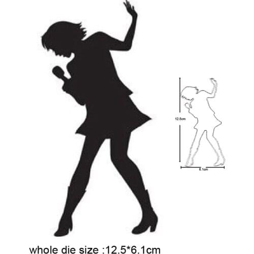 Craft dies Singing Girl Woman Metal Cutting Dies for Scrapbooking dies DIY Photo Cards Making Embossing Die Cuts stencils dies
