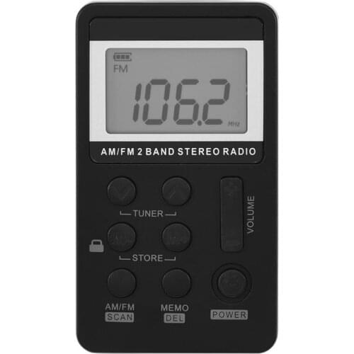 Mini radio Mini Radios, 3-in-1 Self Powered Hand Crank Radio AM/FM 2 Band Stereo Pocket Radio Receiver w/ LCD Display