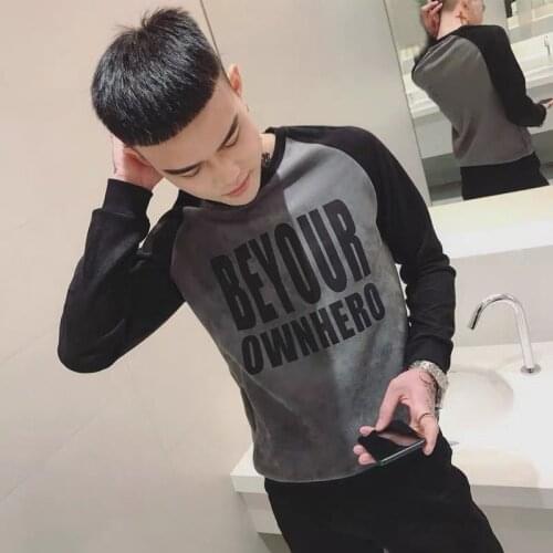 Wei Yi Mens Crewneck 2020 Winter New Spirit Guy Spring and Autumn Mens Thickened Hat Long Sleeve Jacket