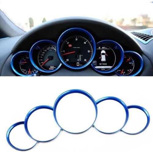 Car Dashboard Decoration Ring Dashboard Carbon Fiber Texture 3D Sticker For Porsche 2010-2016 Cayenne Panamera Macan Interior