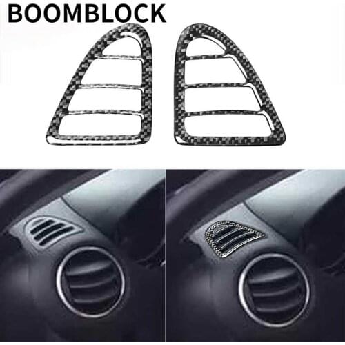 2Pcs Car Interior Left Right Air Outlet Vent Sticker Carbon Fiber Decoration Automobile for Mazda RX8 2004 2005 2006 2007 2008