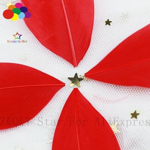 Natural 100PCS Goose Hard Floating Head Feather 5-9CM (2-4 Inch) Dyeing Red DIY Craft Ornament Dream Catcher Accessories Feather