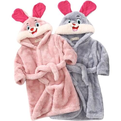 Girl Sleepwear Flannel Robe Children bathrobe for girls Soft Baby Boys Pajamas Kids Clothes Cartoon Childrens Clothing 2-12Y