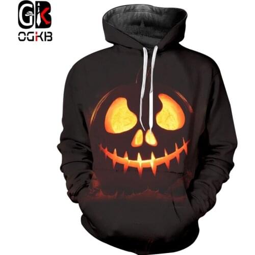 OGKB Man New Castle Tops 3D Printed Pumpkin Halloween Funny Straw 5XL 6XL Costuming Mens Summer Bat Hoodies 2018