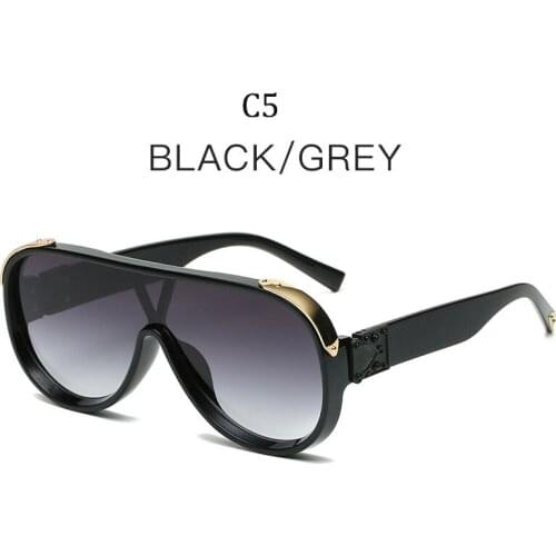 2021 New Fashion Shield Sunglasses For Woman Travel Vintage Oversized Sunglasses Male UV400 Hip Hop Eyewear Black