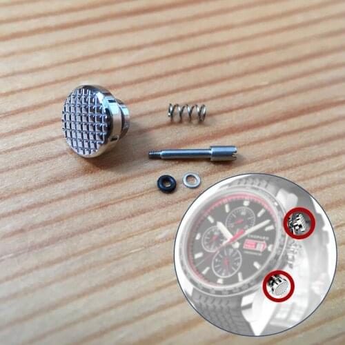 Steel pusher button for Cho pard Classic Racing 44mm automatic watch