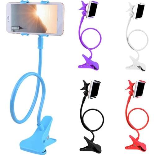 Universal 360 Degree Rotation Clip On Mobile Phone Tablet Stand Holder Bracket for Samsung Smart Phone MP3 Car Mount Stand