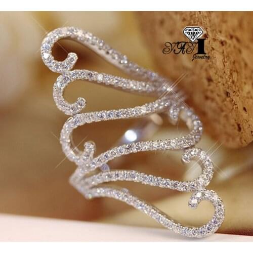 YaYI Jewelry Fashion New Arrival Princess Cut 2.6CT White Zircon Silver Color Engagement Lovers Wedding Party Rings