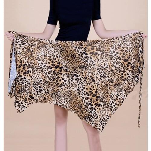 Women Latin Dance Skirts for Woman Competition Wrap Leopard Skirt Ladies Ballroom Dancing Clothes Woman Practice Hips Scarf