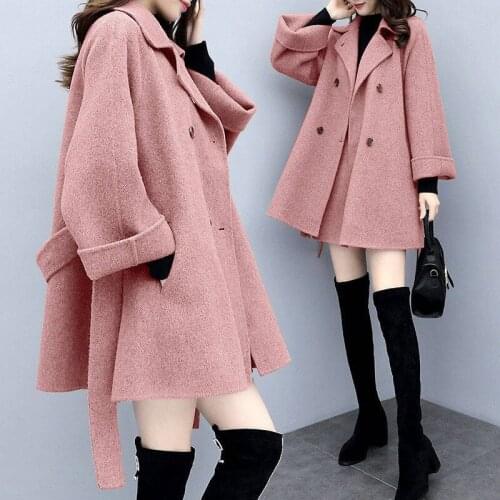 Woolen Two Piece Set Women Autumn Winter Clothes Wools Blends Trench Coat Top and Skirts Suit Elegant Woman Sets Outwear Outfits