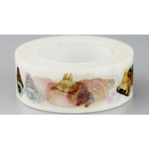 1.5cm Lazy cat adhesive Tape for Scrapbooking DIY Craft Sticky Deco Masking Japanese Paper Washi Tape