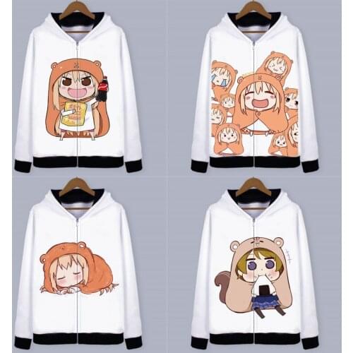 1pcs Anime Cartoon Himouto! Umaru-chan miniOVA Printed Unisex Hoodie Zipper Sweater Hooded Coat Cosplay Costume Women Men Gift