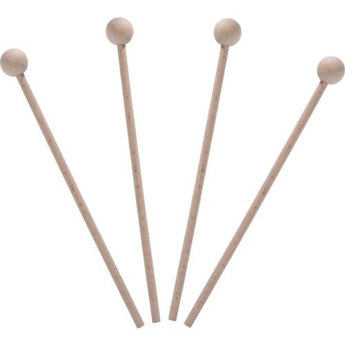 2 Pair Wood Mallets Percussion Sticks for Energy Chime, Xylophone, Wood Block, Glockenspiel and Bells