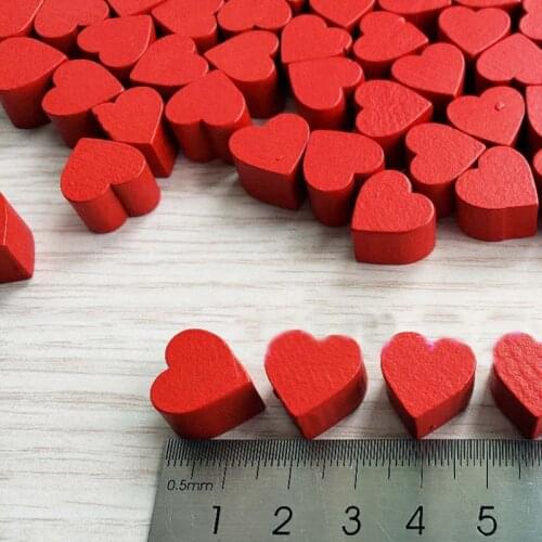 20Pcs 15mm*10mm Red Heart Shape Shape Pawn Wood Chessman Game Pieces For Token Board Game Accessories