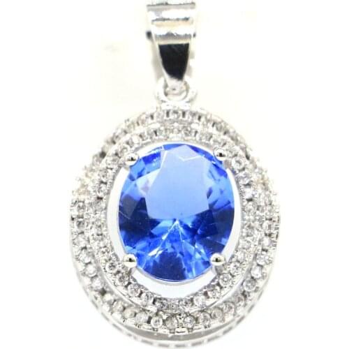 28x16mm Hot Selling Special Cut Cubic Zircon Pendant for Woman Created Violet Tanzanite Elegant Jewelry Wholesale