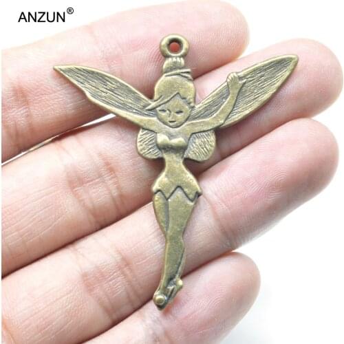 4pcs 52x46mm Antique Bronze Angel Girl DIY Jewelry Pendant Metal Charms Angel Girl Pendant JP-58