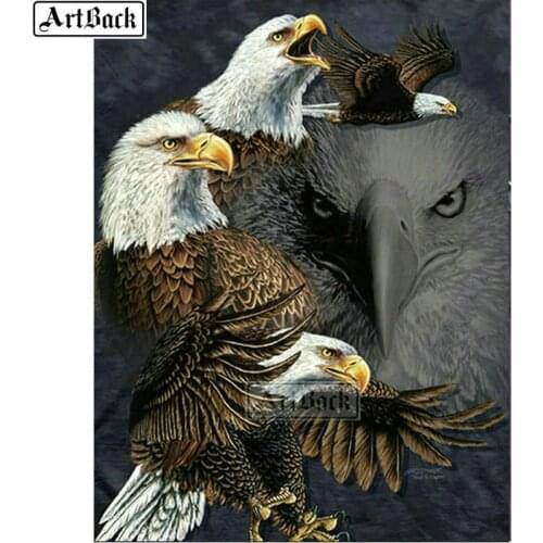 5d diy diamond painting eagle full square / round drill animal diamond mosaic handmade crafts decoration ARN513