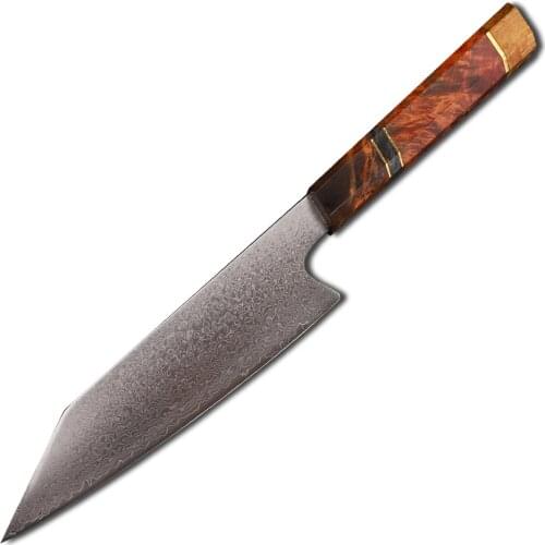 67Layers Japanese Damascus Steel Stabilized Wooden Handle Chef Sliced Fruit Collection 6.5 Inch Knife