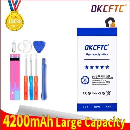 OKCFTC Original Battery for Samsung Galaxy Galaxy A8 2018 (A530) A530 SM-A530F 4200mAh EB-BA530ABE Phone Replacement Batteries
