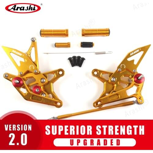 Arashi For KAWASAKI NINJA ZX6R Rearset Adjustable Footrest Foot Peg Rear Set ZX-6R ZX6R ZX636 ZX 636 2015 2016 2017 Aluminum