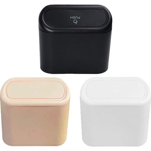 Car Trash Can Hanging Vehicle Garbage Dust Case Organizer Storage Box Square Pressing Type Bin Auto Interior Accessories