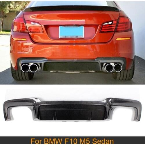Carbon Fiber Rear Bumper Lip Spoiler Diffuser For BMW F10 M5 Sedan 2012 - 2017 Car Styling