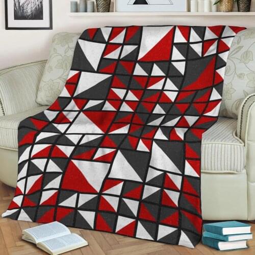 Abstract Geometric Pattern 3D Printed Velvet Plush Throw Fleece Blanket Bedspread Sherpa Blanket Home Decora