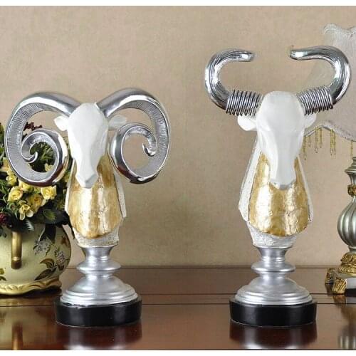European creative home accessories resin crafts sheeps head ornaments festive gift housewarming gift new home