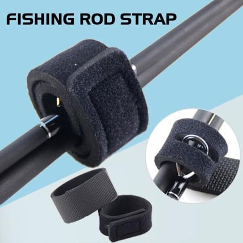 Fishing Rod Tie Holders Straps Belts Self-adhesive Suspenders Fastener Hook Loop Cable Cord Ties Belt Fishing Tools Accessories