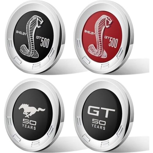 Creative 50 Years Insignia 3D Decal Car Trunk Tail Sticker For Ford Mustang 5.0 ROUSH SHELBY GT 500 Cobra LAGUNA SECA 2.3T 2.3L