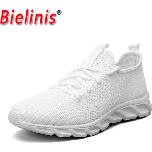 2021 Men Running Shoes Lightweight Breathable Mesh Soft Men Sneakers Slip On Outdoor Jogging Walking Tennis Sport Shoes