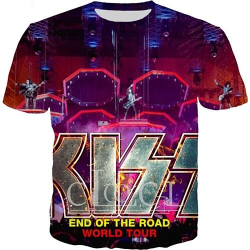 CLOOCL Summer Fashion Short Sleeve T-Shirt 3D Men Women Popular Metal Rock KISS Band T Shirt Casual Streetwear Cute Pullover