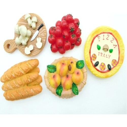 Lychee Delicious Bread Tomatoes Refrigerator Magnetic Sticker 3D Breakfast Fridge Magnet Modern Home Decoration