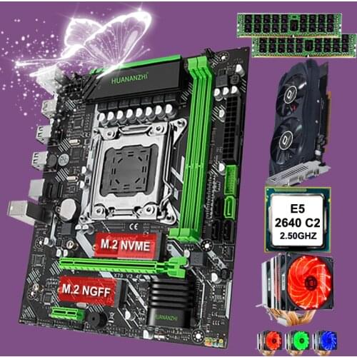 HUANANZHI X79-6M Motherboard Setup Dual M.2 Slot CPU Intel Xeon E5 2640 with cooler RAM 32G(2*16G) RECC Video Card GTX750TI 2G