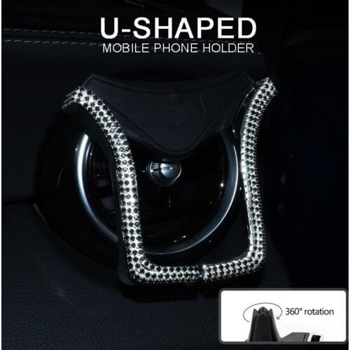 MAYITR Universal Crystal Rhinestone Car Air Vent Mount Clip Car Cell Phone Holder with Bing for i-Phone S-amsung Car Holder