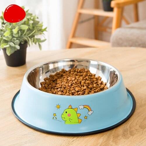Dog Bowl Cat Bowl Painted Stainless Steel Small Medium Large Dog Bowl Pet Bowl High Quality Pet Products