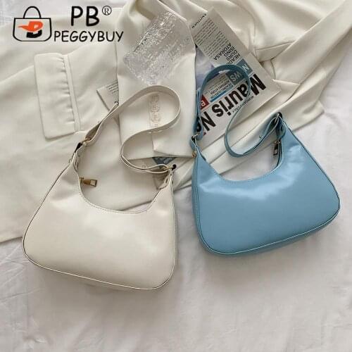 2021 Fashion Women Hobos Shoulder Underarm Bag PU Leather Ladies Solid Color Purse Solid Color Pleated Tote Bag