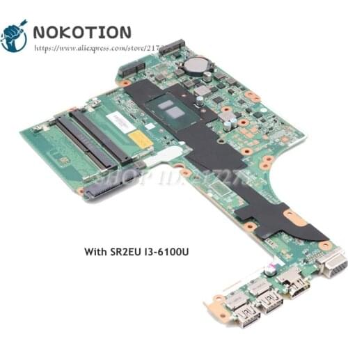 NOKOTION For HP Probook 450 G3 470 G3 Laptop Motherboard 830930-601 830930-001 830930-501 DA0X63MB6H1 SR2EU I3-6100U CPU